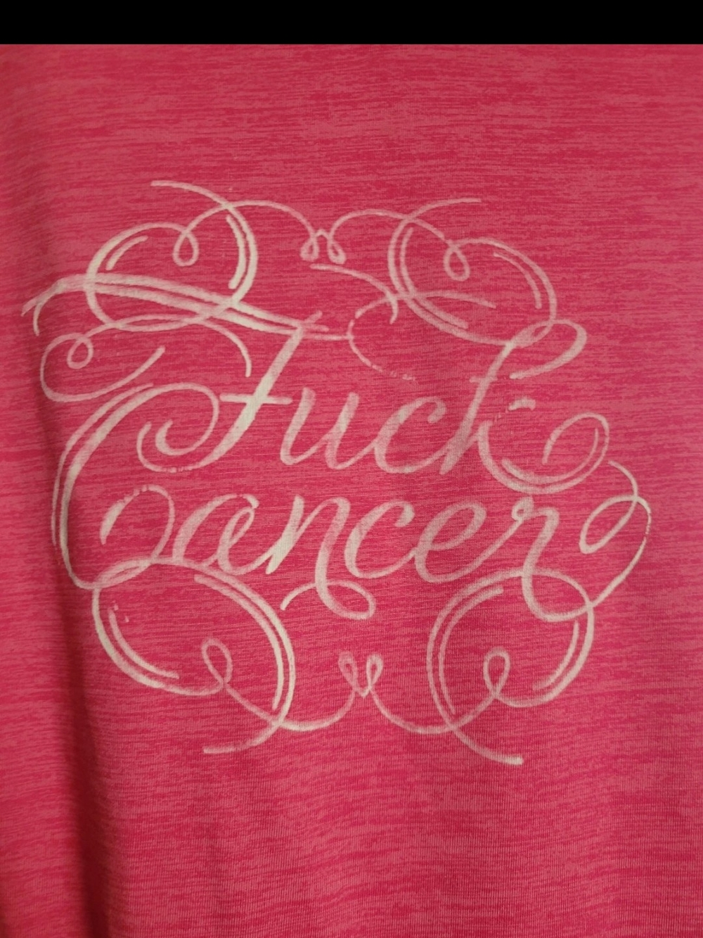 Danskin Now Hot Pink Tee with White Script F Cancer